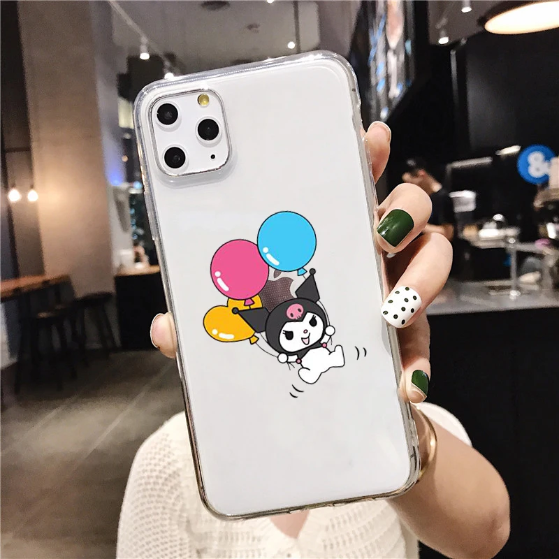 TPU Kuromi милый прозрачный мягкий силиконовый чехол для телефона из ТПУ для iPhone 5 SE 6s 7 8 Plus X XR XS Max 11 11Pro 11Pro Max - Цвет: TPU