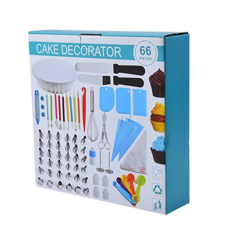 

66Pcs/Set Baking Tools Stainless Steel Decorating Mouth Sets Icing Piping Cream DIY Cake Decoration Multifunctional Bakeware Set