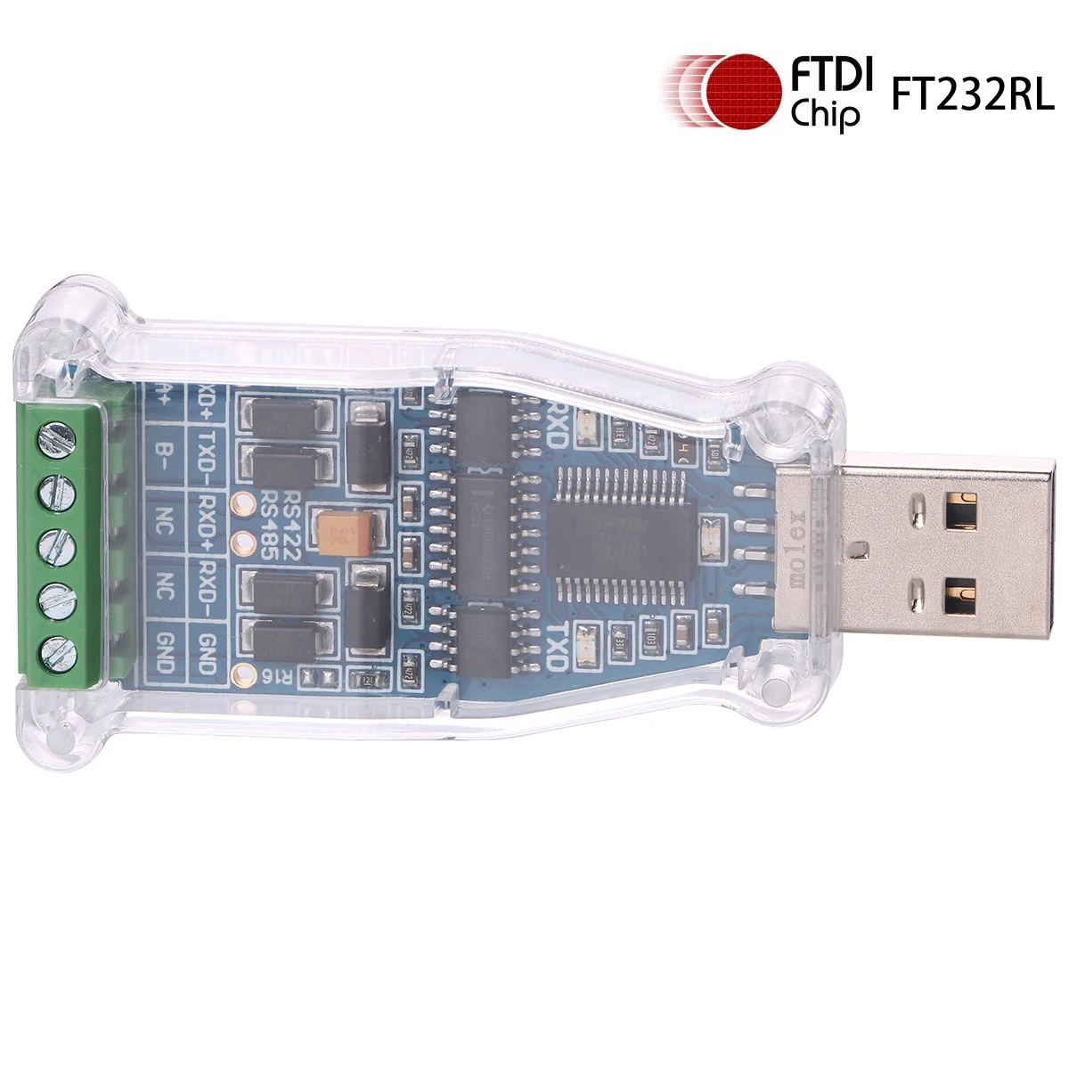 Фото FTDI USB к 5P клеммной колодке RS485 RS422 последовательный преобразователь адаптер №1