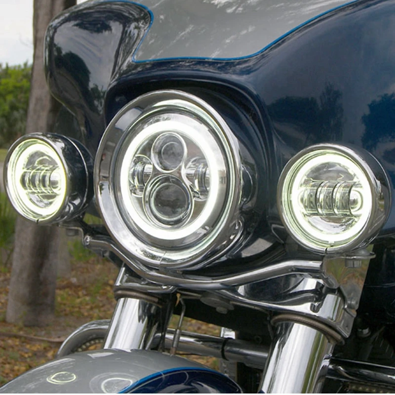

2pcs 4.5 inch Motorcycle Led Fog Light DRL Led Fog Angel Eyes 30W Round Waterproof 4 1/2 Auxiliary Passing Lamp for motorcycles