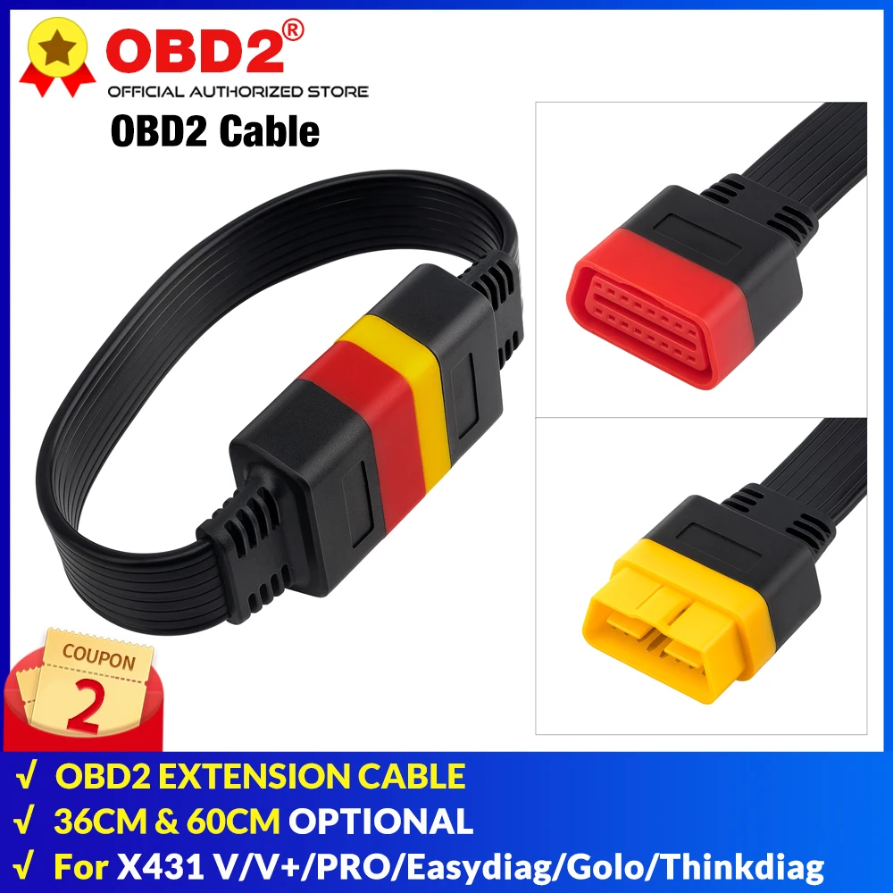OBDII Удлинительный кабель 16-контактный штекер-гнездо для thinkdiag Easydiag golo BD2 коннектор
