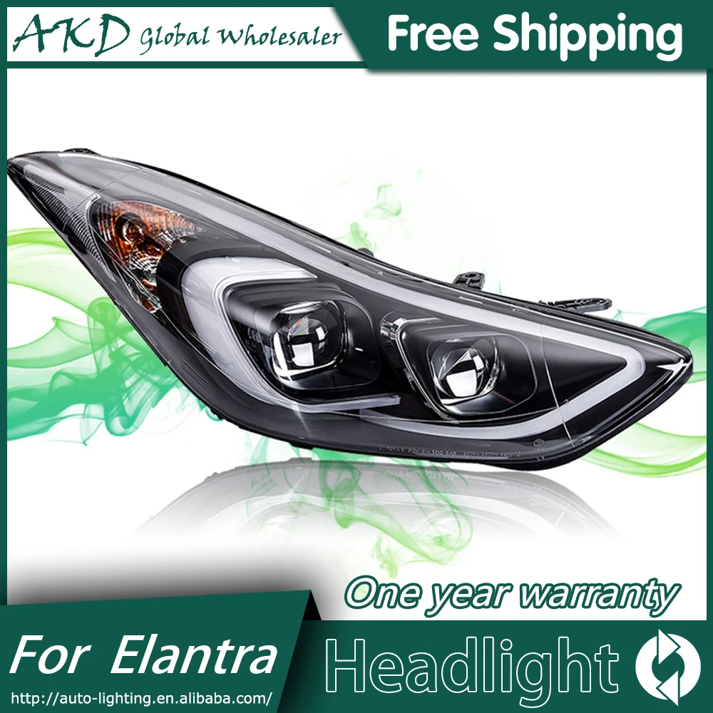AKD автомобильный Стайлинг для 2012 2016 фары автомобиля Hyundai Elantra MD СВЕТОДИОДНЫЙ DRL Q5