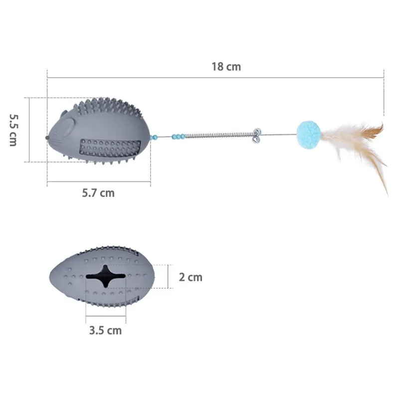 

5 In 1 Upgraded Cat Catnip Toys Interactive Mouse Cat Chew Slow Food Toy Cat Feather Teaser Wand Toys Mouse Teases Cat Stick 67