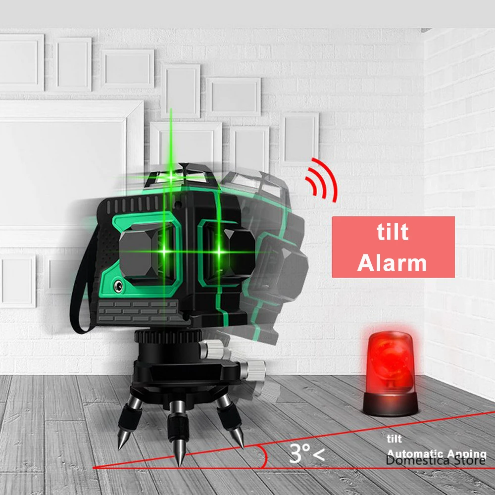 

3D 360 8/12 Lines Laser Level Green Beam Automatic Horizontal And Vertical Cross Laser Level US/EU Plug Horizontal Line