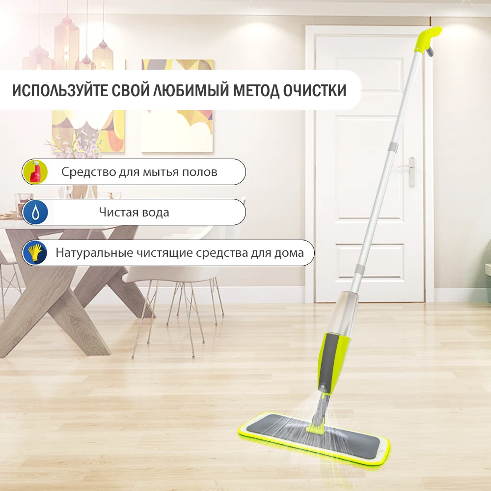Sdarisb reusable 360 degree microfiber pads handle ome windows kitchen mop brush broom clean tools