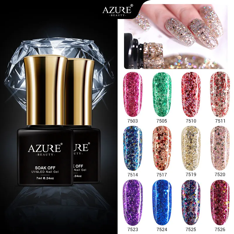 Azure Beauty полуперманентный Гель лак для ногтей популярный фиолетовый УФ салона