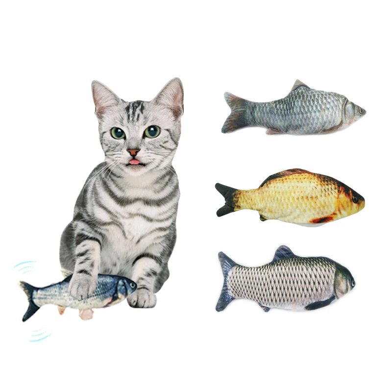 Движущаяся рыба электрическая игрушка для кошки USB зарядное устройство