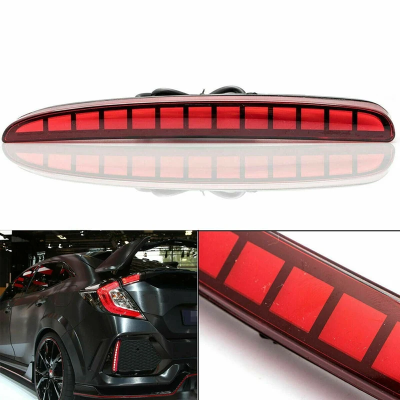 

AU04 -for Honda Civic 2017-2018 Type R Hatchback Led Brake Light Rear Bumper Reflector Driving Fog Lamp