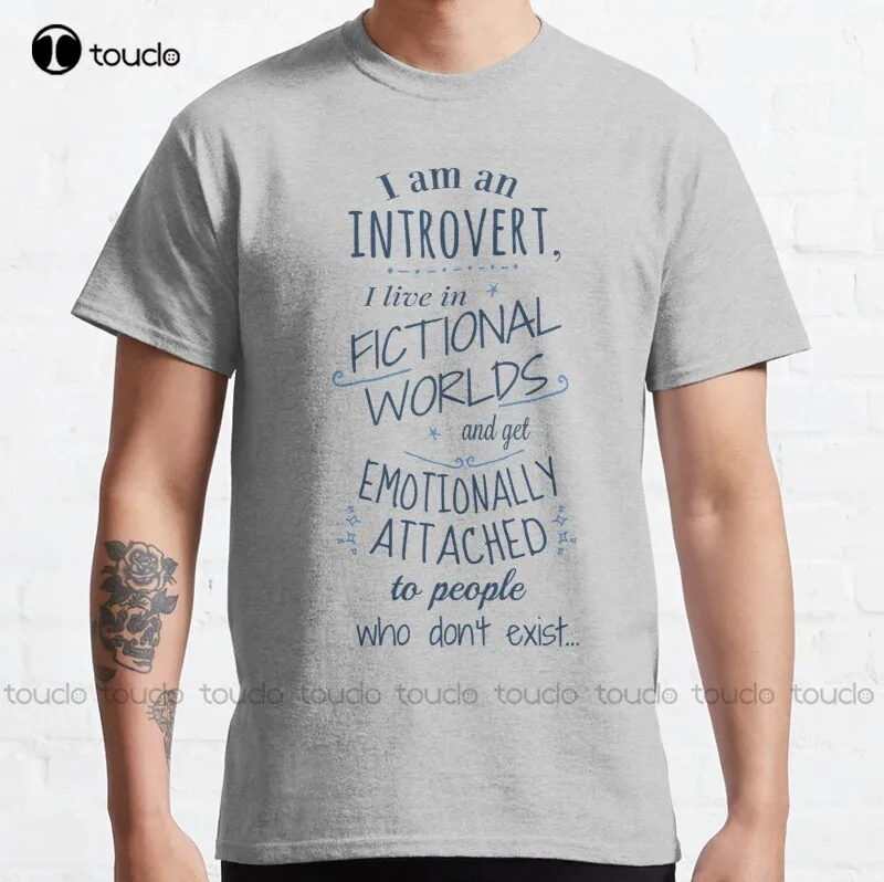 

New Introvert Fictional Worlds Fictional Characters Classic T-Shirt Cotton Tee Shirt tshirts for men Custom aldult Teen unisex
