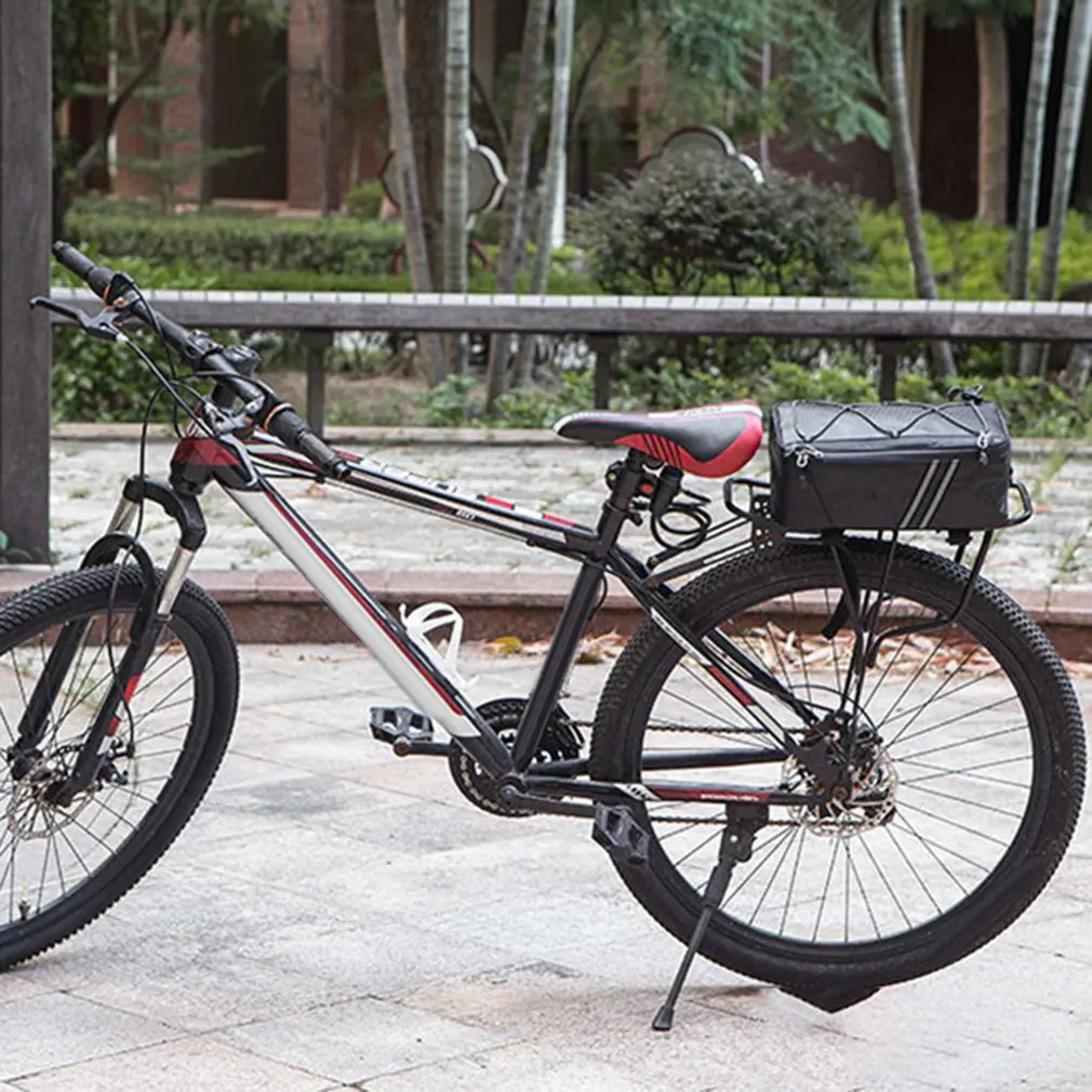 

PU Leather Waterproof Bicycle Bag Bike Trunk Backpack Back Rear Seat Tail Carrier Pannier Shelf Utility Pocket Riding Accessorie