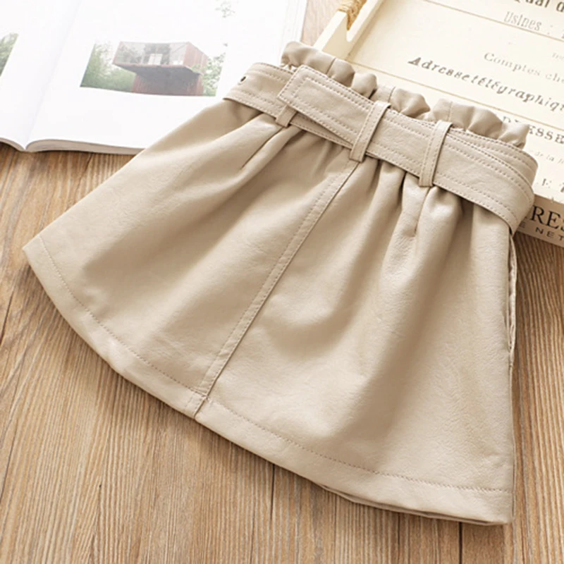 Юбки для девочек юбка из искусственной кожи детская одежда малышей детские