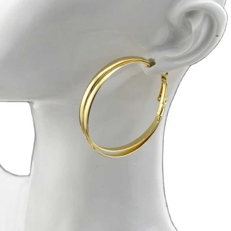 Женские круглые серьги-кольца с золотым покрытием модные ювелирные изделия