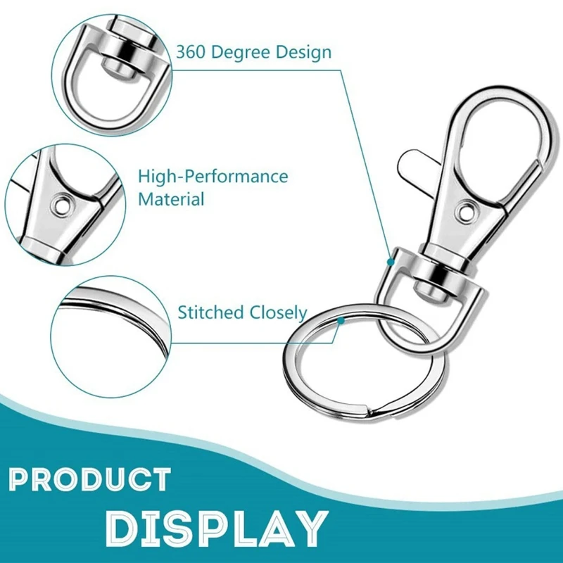 

100Pcs Alloy Lobster Clasps Hooks with Jump Rings DIY Jewelry Making Keychain