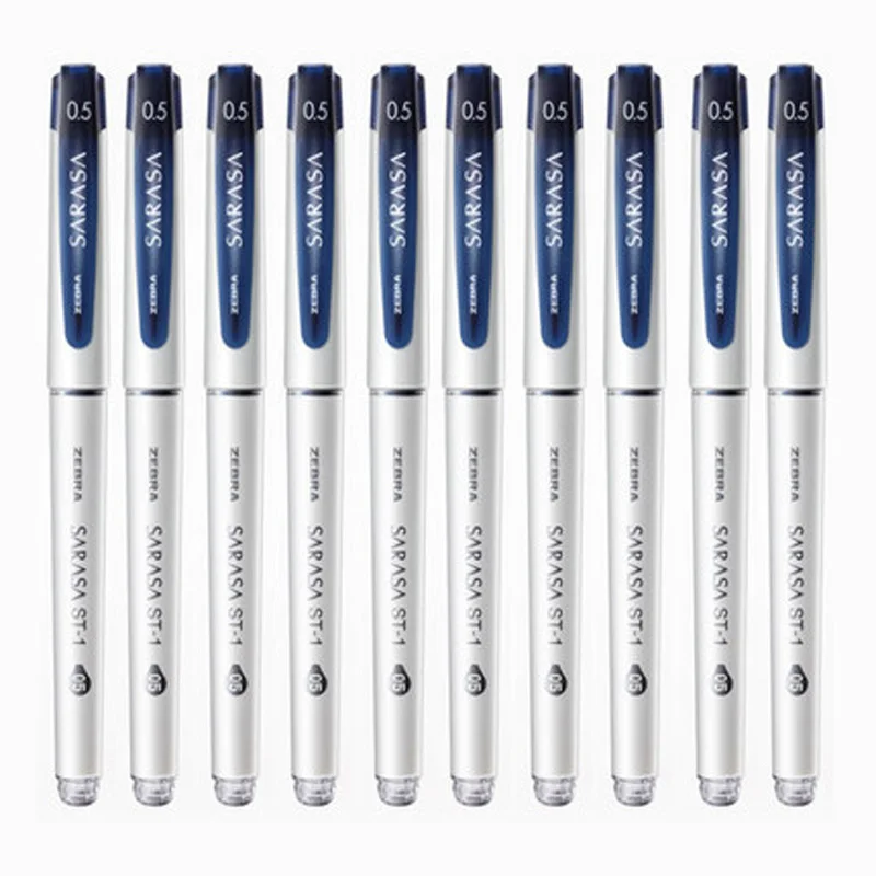 10pcs dark blue Зебра 5/10 шт. ручка с чернилами стандартных цветов JJZ58 SARASA 0,5 мм Большой Ёмкость студент экспертизы подпись в офисе ручка красный, синий и черный - Цвет: 10pcs dark blue
