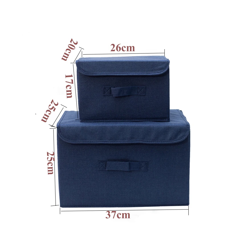 1 Set Durk Blue Хлопковая ткань куб коробка для хранения мультфильм вышивка корзина для белья для ящика шкафа Showcas держатели для хранения игрушки Органайзер корзины - Цвет: 1 Set Durk Blue