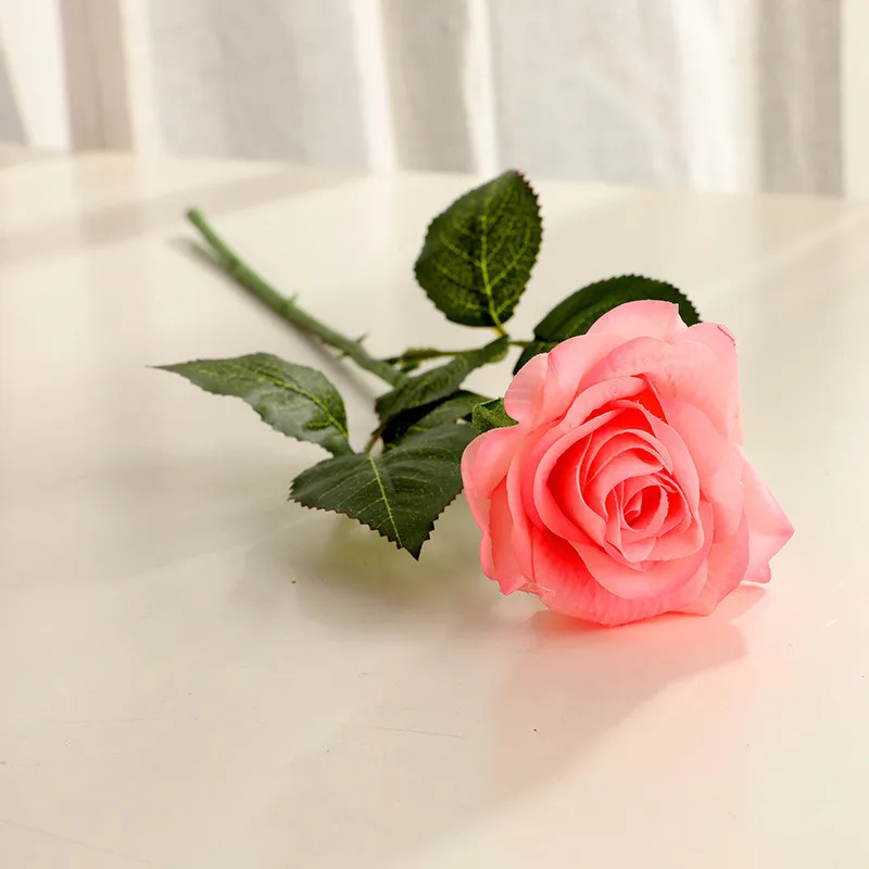 Высококачественная Осенняя искусственная Роза лист 1 шт. цветок Шелковый для