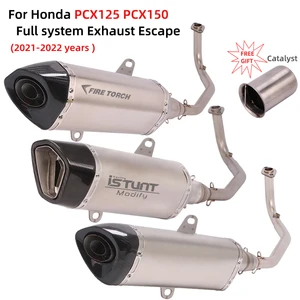 Slip On For Honda PCX 125 PCX 150 2021 Motorcycle Exhaust Modified Full System Escape Catalyst Front Link Pipe Muffler DB Killer