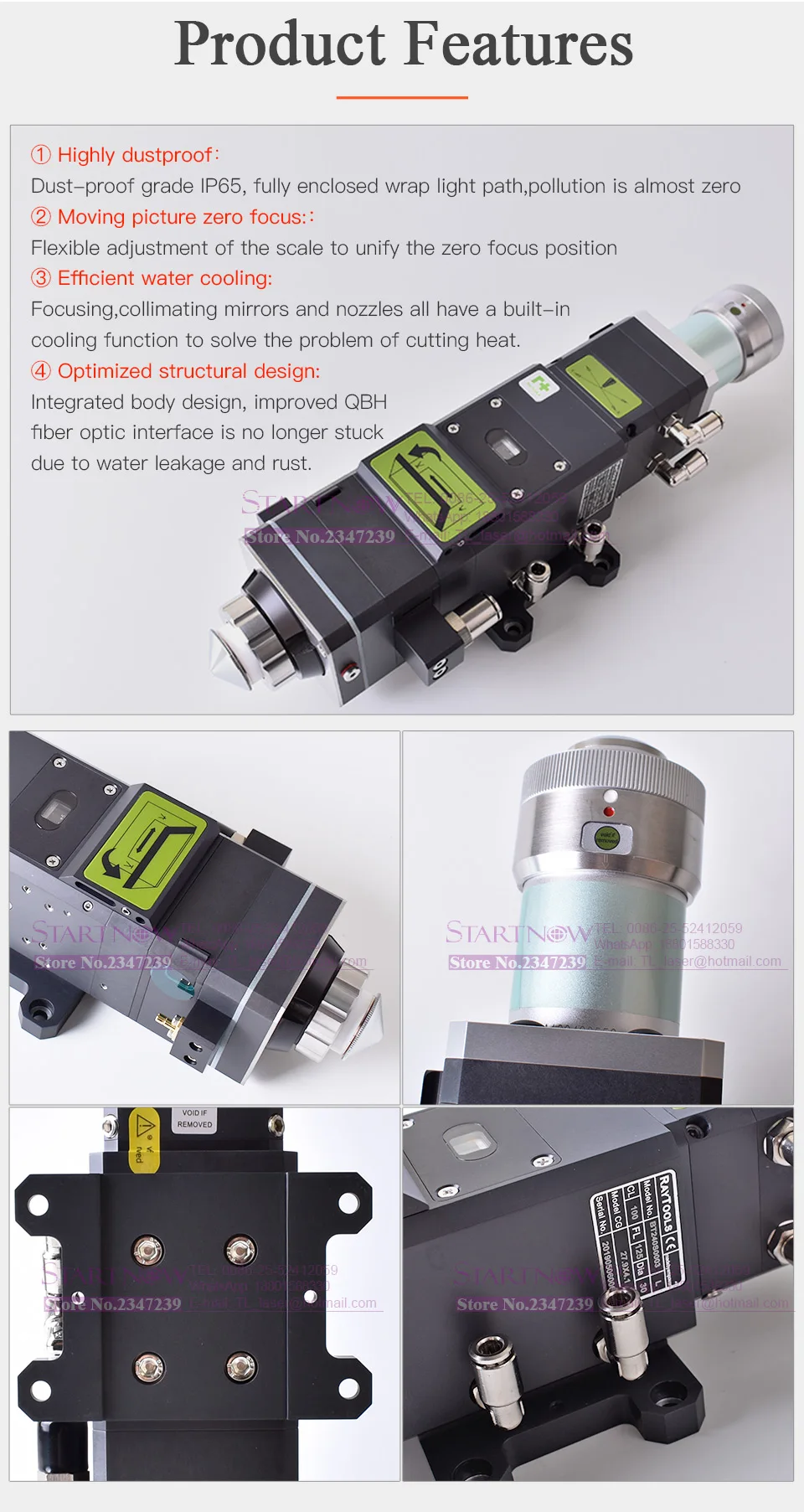 Raytools Empower BT240S 0-3300 Вт волоконная Лазерная режущая головка BT240 для QBH Raycus IPG волоконный лазер CNC станок для лазерной резки