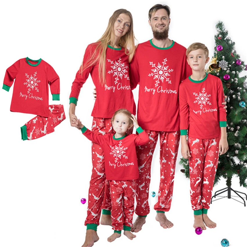 Снежинка 2021 Лидер продаж семейная Одежда для взрослых и детей Рождественская
