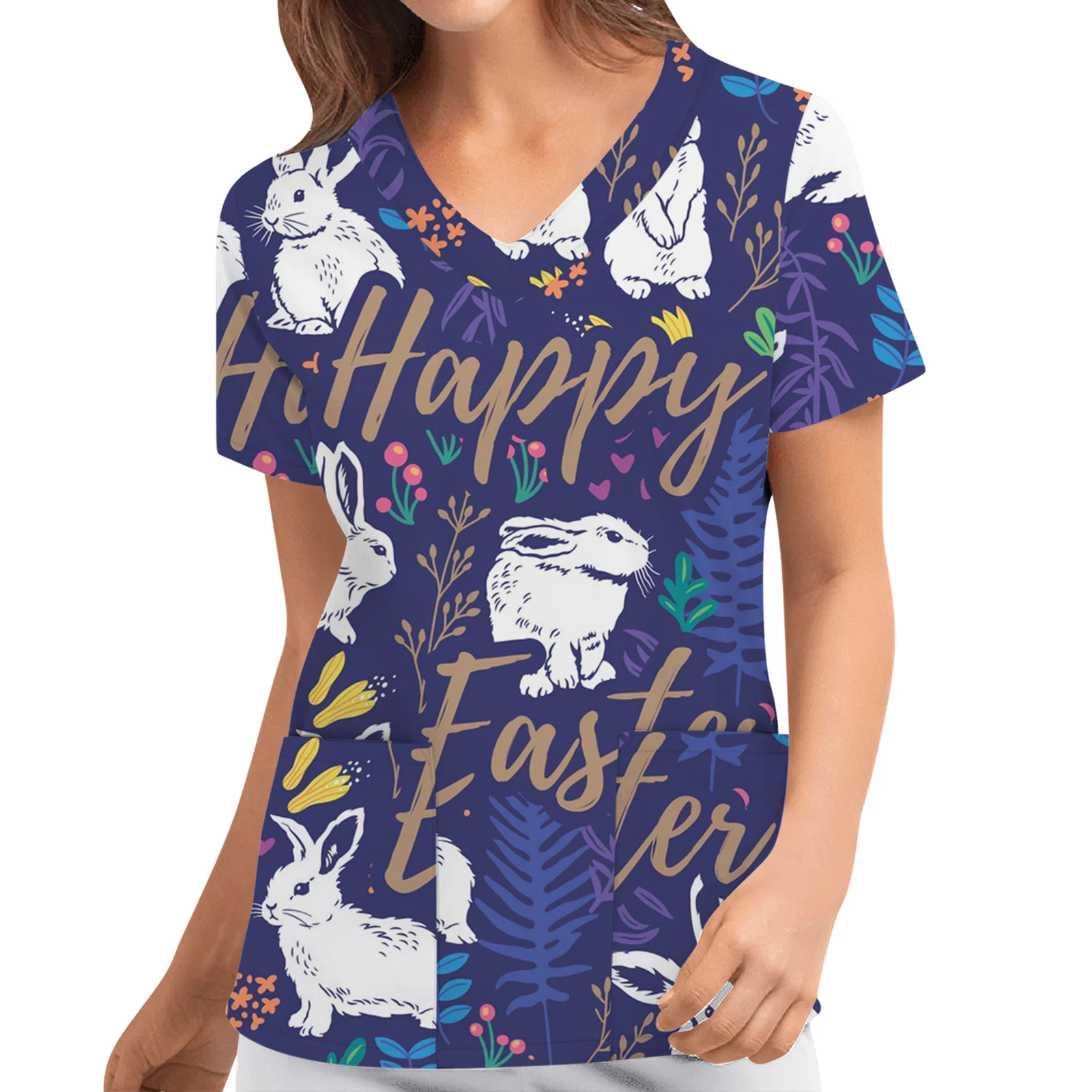 Униформа медсестры и врача с принтом кролика скрабы топы комбинезоны