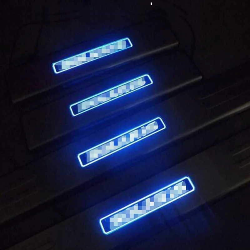 4 шт. наклейки на порог автомобильной двери с светодиодной лентой для Hyundai Solaris 2012