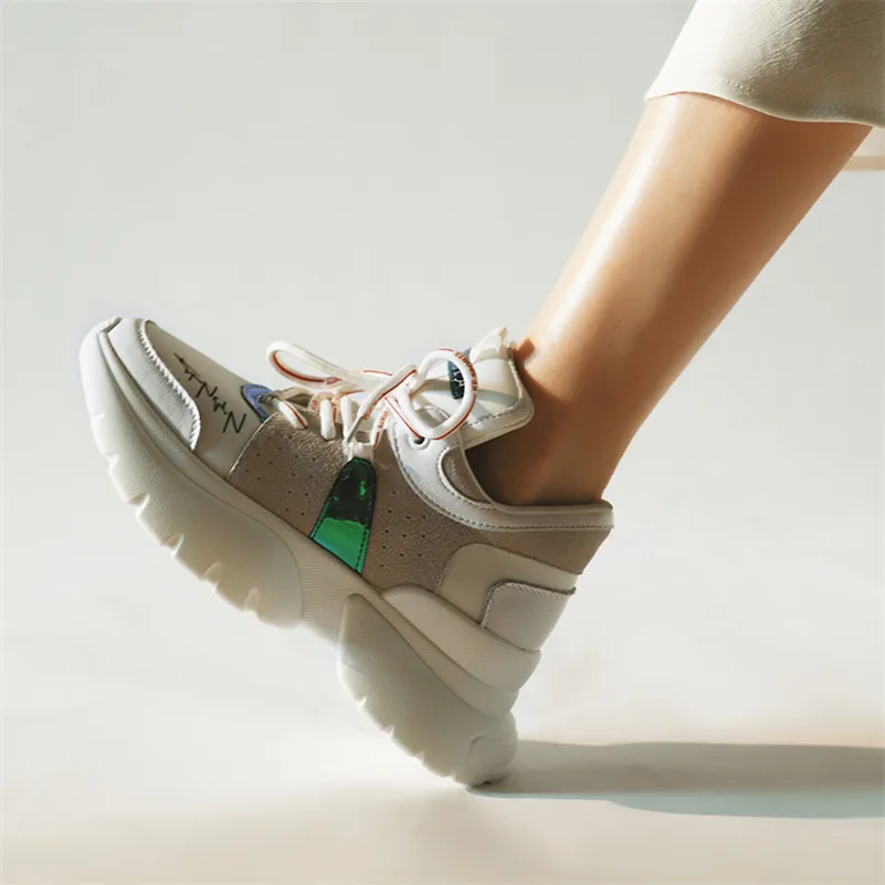 FEDONAS новые Для женщин спортивная обувь на плоской подошве платформы повседневная