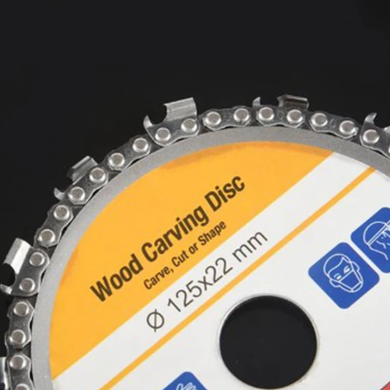 

2Pcs 5 Inch Chain Grinder Chain Saws Disc Woodworking Chain Plate Multi-Functional Wood Carving Disc Angle Grinding Tool