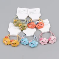 2 pcsset baby cloud kids scrunchies cute tie hair rubber band cartoon hair rope girls baby headdress birthday holiday gifts