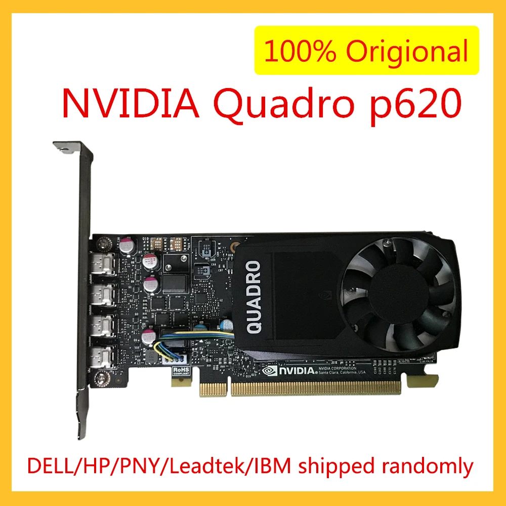 

Графические карты для графической карты NVIDIA Quadro p620 p620 2 Гб GDDR 5 PCIe 3,0 для графического дизайна рисования 3D моделирования