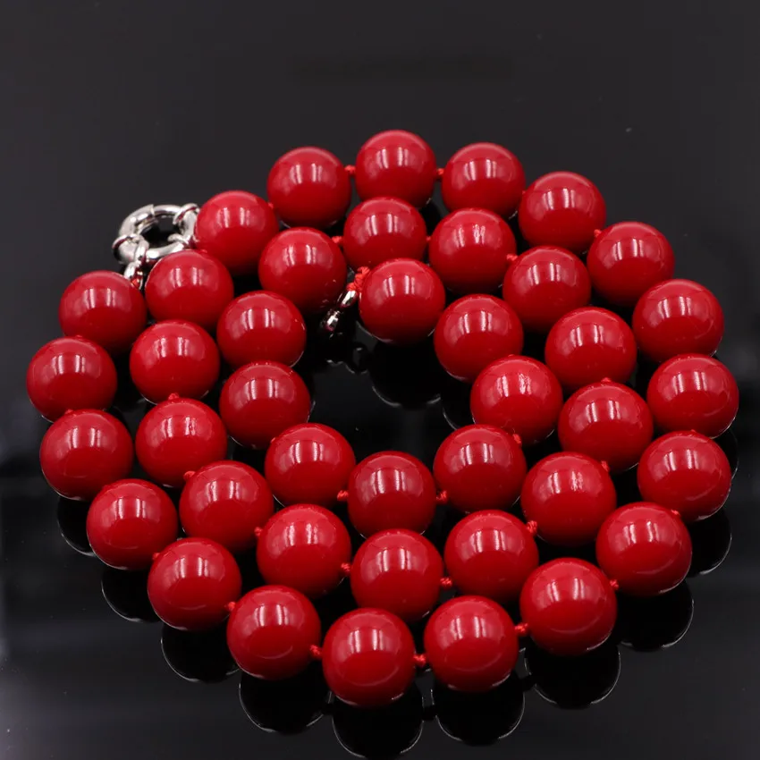 Новый модный красный Искусственный коралловый камень 8 мм 10 12 14 красивые круглые