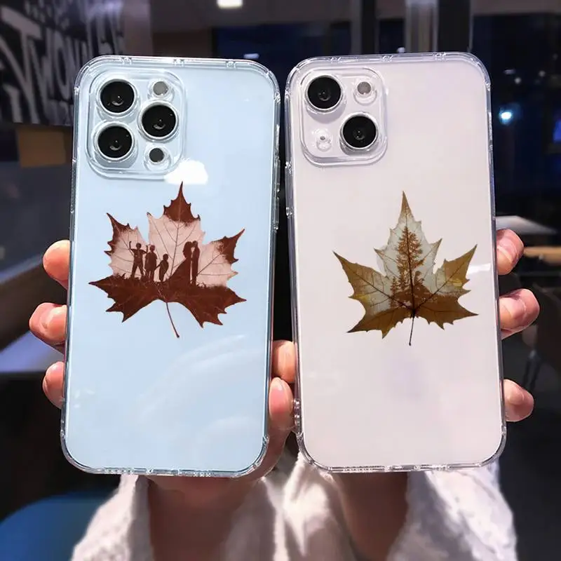 

Maple leaf illustration art Phone Case for iphone 13 12 11 pro max mini 6 6s 7 8 plus SE2020 X XR XS shell iphone 13 case