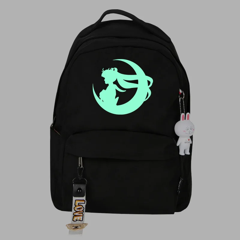 

41CM Sailor Moon Tsukino Usagi Zipper Knapsack high-capacity Travelling bag Cosplay Backpack schoolbag Glow in the dark