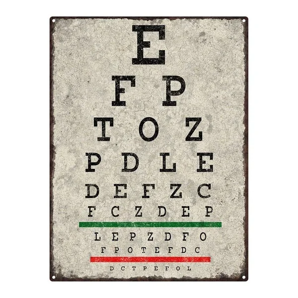 

Eye Chart Metal Sign, Novelty, Home Decor, Den Decor