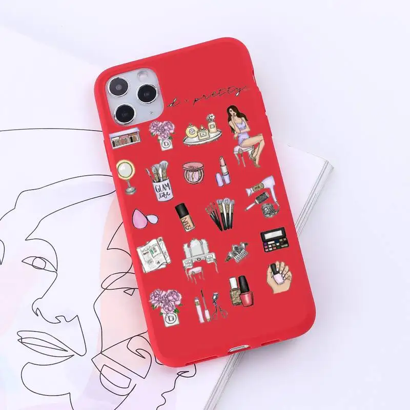 

Fashion girl Personalized sticker style Phone Case Candy Color for iPhone 6 7 8 11 12 s mini pro X XS XR MAX Plus