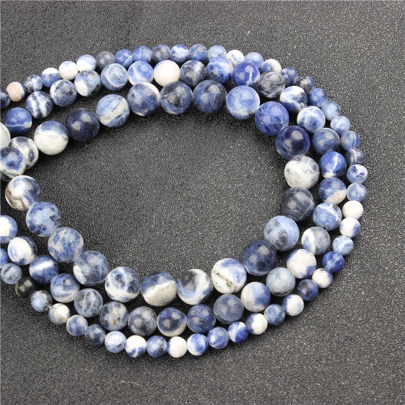 

Wholesale New BlueNaturalRoundBeadsLooseBeads4/6/8/10/12MMSuitableForJewelryMakingDIYBraceletNecklace