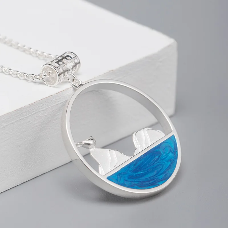 

925 серебро Гутта перча синяя личность обет любовь влюбленные Подвески античный Национальный стиль оптовая продажа