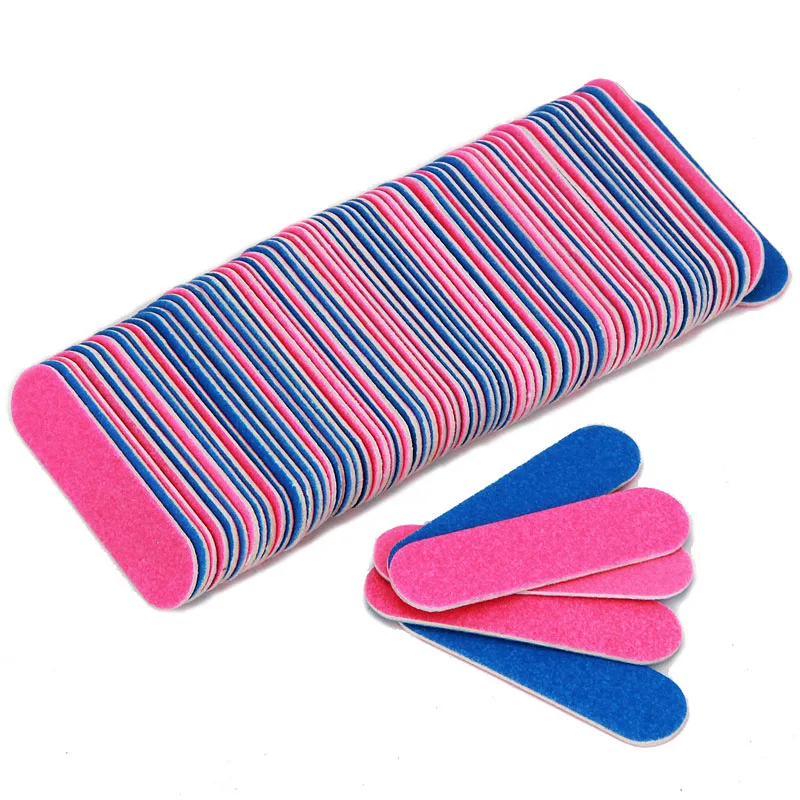 Мини-пилка для ногтей зернистость 500 шт./упак. двухсторонняя пилка розовая синяя