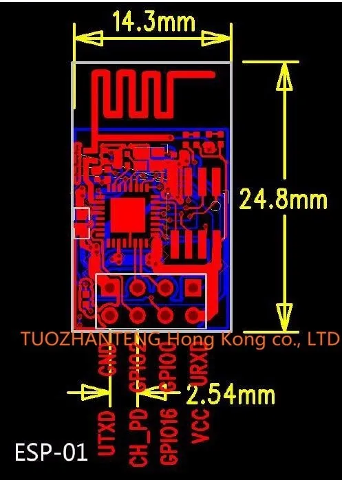 TZT Модернизированная версия ESP-01 ESP8266 серийный wifi беспроводной модуль беспроводной приемопередатчик