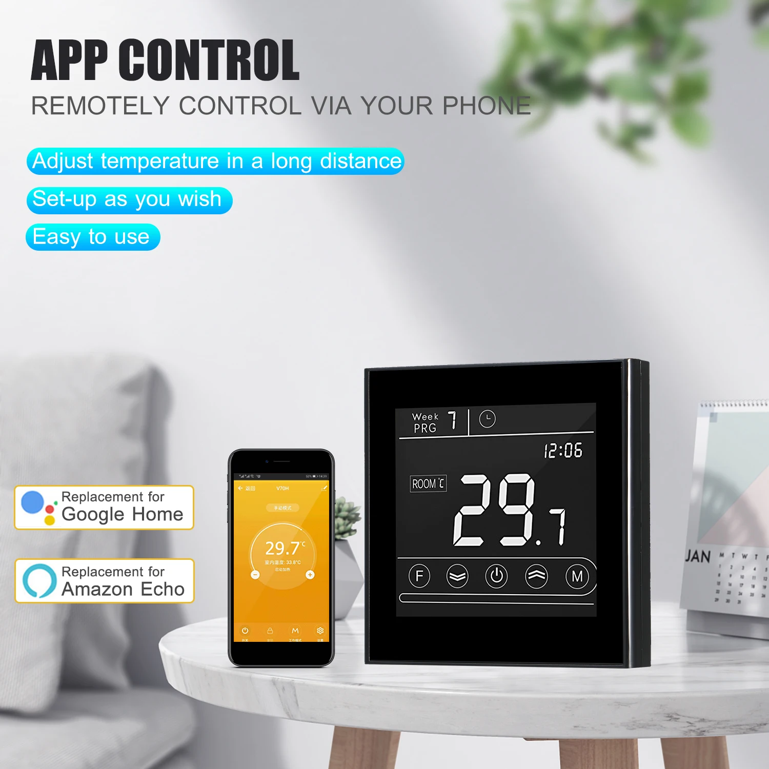 

Smart Wifi Thermostat Programmable Water Heating Thermostat Temperature Controller LED Display for Tmall Genie/Amazon Echo