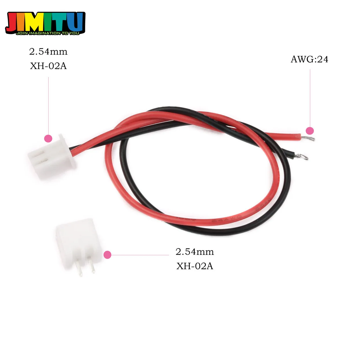 10 комплектов штекеров Mini Micro 2 Pin JST XH 54 мм с проводами 24AWG соединительный кабель