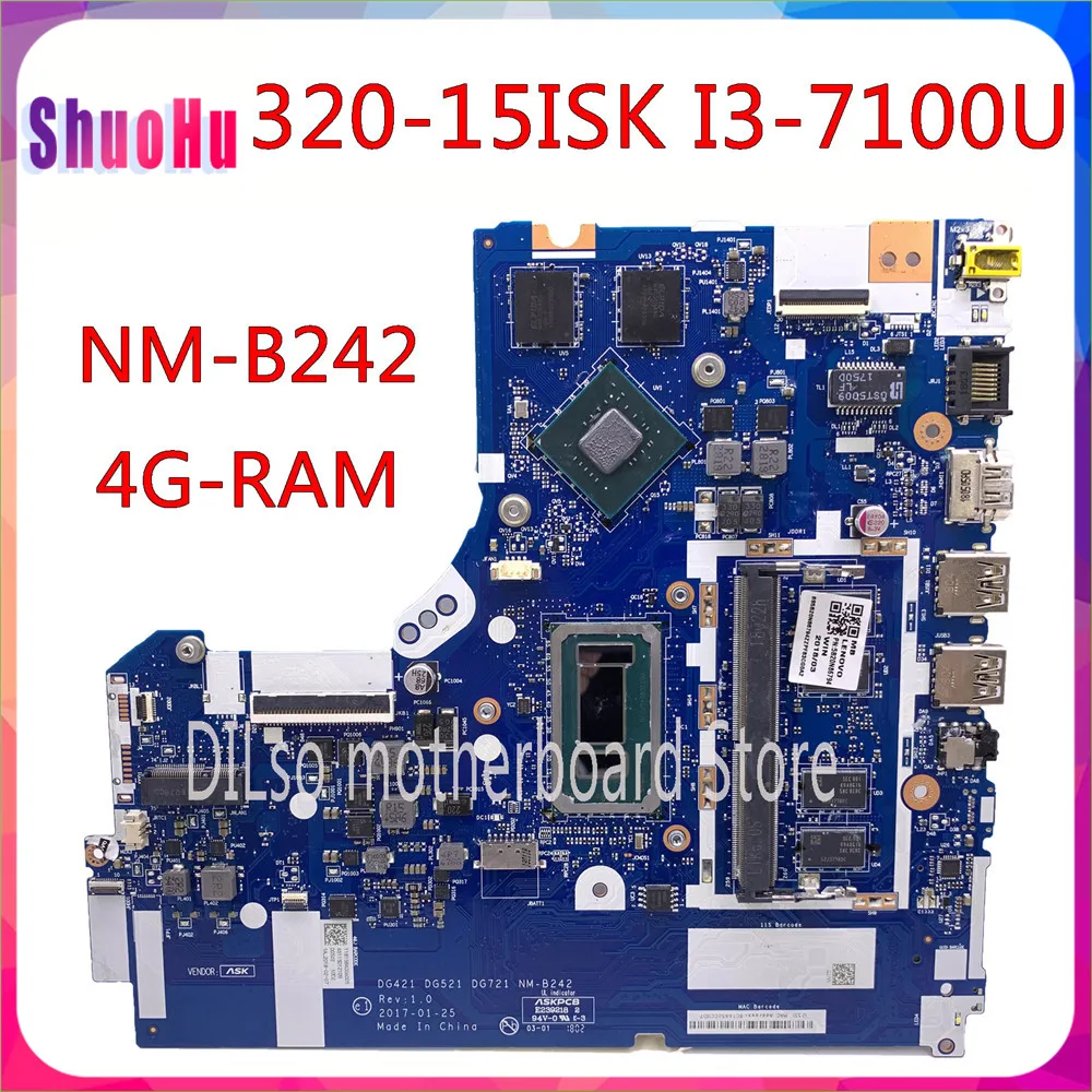

KEFU NM-B242 материнская плата для ноутбука Lenovo 320-15ISK 520-15ISK материнская плата DG421 GD521 DG721 NM-B242 I3-7100U GT940MX 100% протестированный оригинал