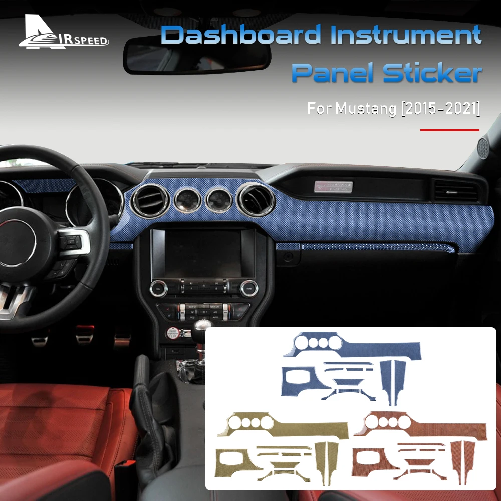 

Чехол для приборной панели автомобиля AIRSPEED из углеродного волокна для Ford Mustang 2015 2016 2017 2018 2019 2020 аксессуары стикер для внутренней отделки