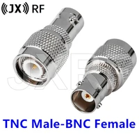 2pcs bnc female jack to tnc male plug rf adapter coaxial straight nickel plated tnc to bnc connector