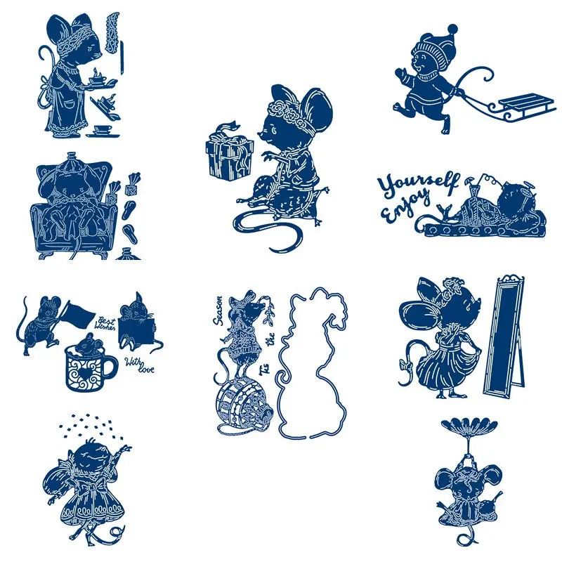 Набор для резки металла милые мышки набор скрапбукинга сделай сам карты тиснение