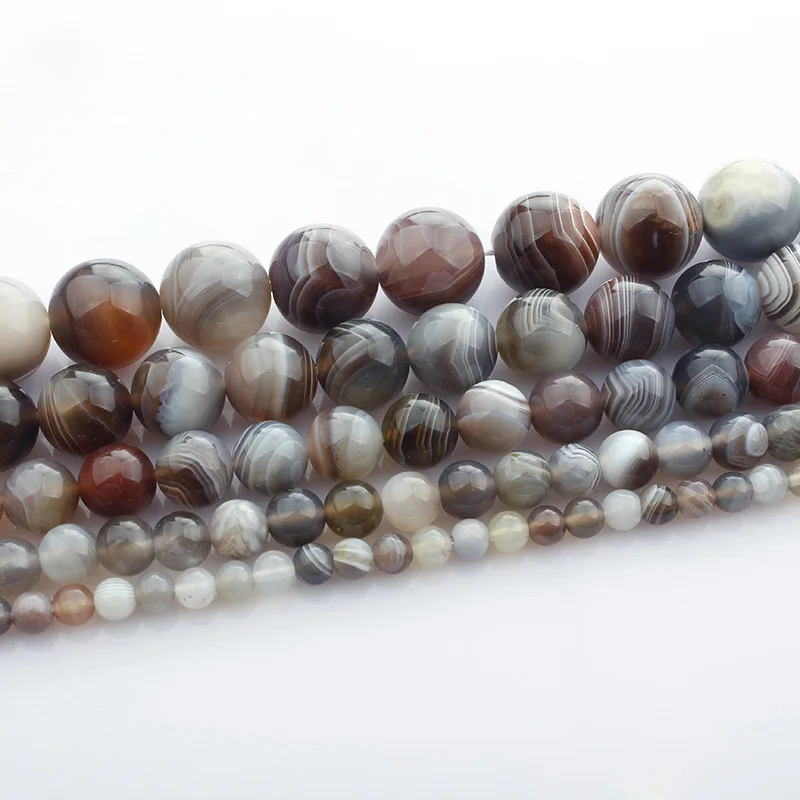 

15"(38cm) Strand Round Natural Persian Gulf Agate Stone Rocks 4mm 6mm 8mm 10mm 12mm Beads for Jewelry Making DIY Bracelet