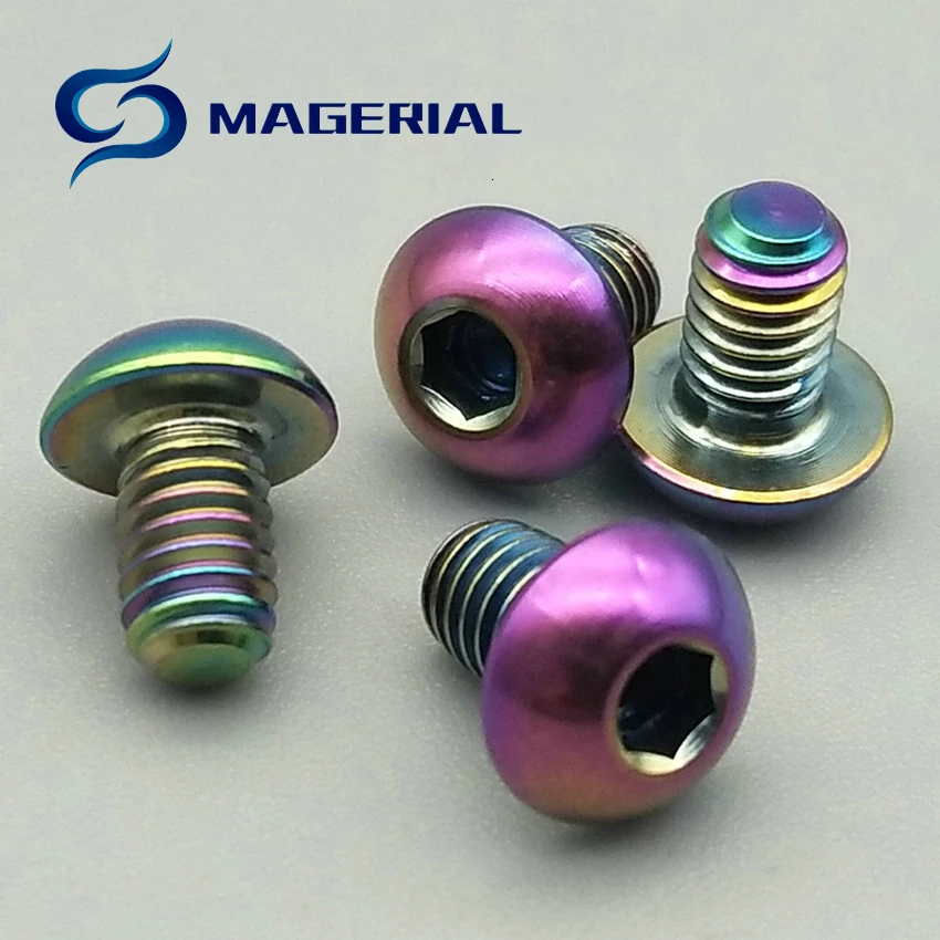 Ti Bolt M4 6 8 1015 20 титановые болты Золотая ферменная головка шестигранник Аллен головкой зонта винт для верховой езды конверсионный винт 6 шт