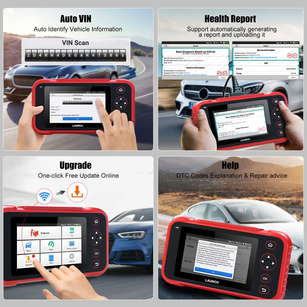 Launch CRP123i OBD2 сканер ENG ABS подушка безопасности SRS на авто диагностические функции