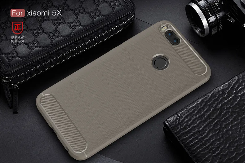Для Xiaomi mi A1 чехол из углеродного волокна противоударный чехол для телефона для mi A1 A 1 mi A1 чехол 360 полная защита бампер прочный корпус - Цвет: Серый