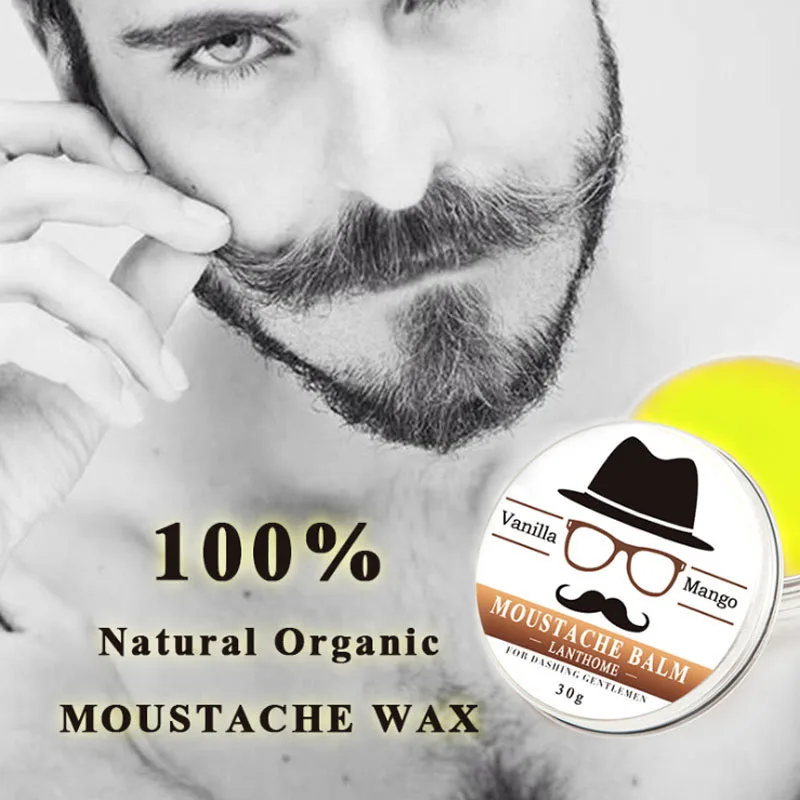 

LANTHOME Pure Beard Growth Balm Oil Men Hair Growth Wax Moisturize Professional Conditioner Moustache Essence Oil Hair Care 30g