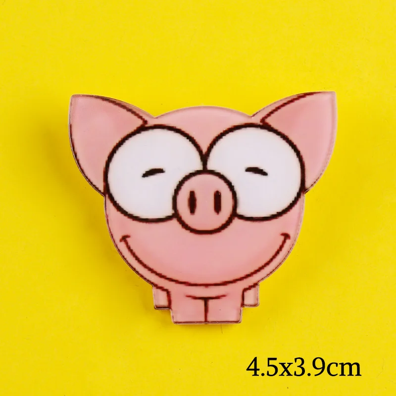 1 шт. розовые металлические значки в стиле аниме Свинка Пеппа Мультяшные